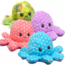 Plyšová obojstranná hračka Chobotnica dúhová 28cm