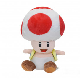 Plyšová hračka Super Mario Toad červená huba 17cm