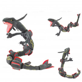 Plyšová hračka Pokémon Rayquaza sivý ohybný 80cm