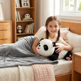 Maxi plyšová panda s dekou Lady 52cm 2v1