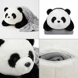 Maxi plyšová panda s dekou Big buddy 45cm 2v1