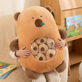Maxi plyšová kapybara s bábätkami 40cm 7v1