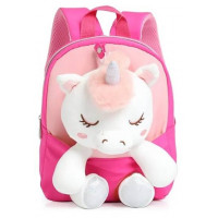 Detský batoh s plyšákom Jednorožec ružový