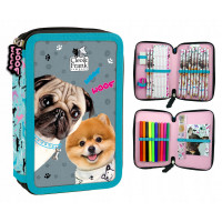 Školský peračník dvojposchodový s náplňou Cleo a Frank Psíci