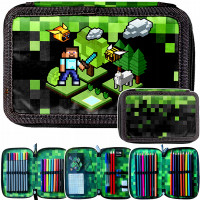 Školský peračník trojposchodový s náplňou Minecraft Pixel