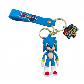 Detská kľúčenka Ježko Sonic modrý s pútkom a karabínou