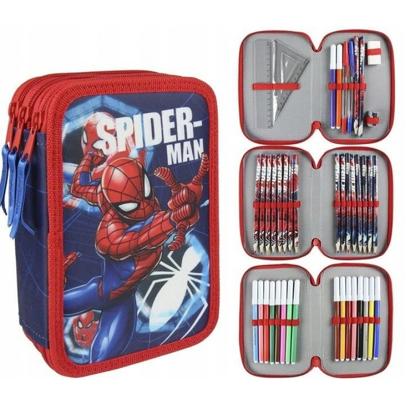 Školský peračník trojposchodový s náplňou Spiderman Spider Školský peračník trojposchodový s náplňou Spiderman Spider
