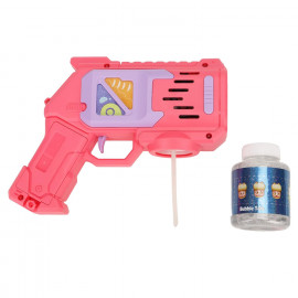 Automatická pištoľ na bubliny ružová s náplňou