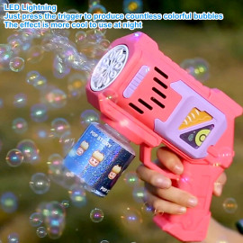 Automatická pištoľ na bubliny ružová s náplňou