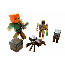 Kolekcia figúrok Minecraft Alex a Golem súprava 7 ks