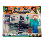 Kolekcia figúrok Minecraft Ender dragon s útokom sada 10 ks