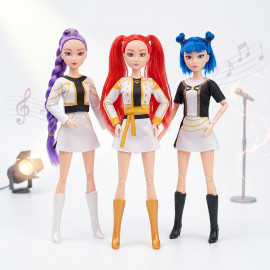 Súprava figúrok Demon Hunters K-pop Spievajúce Glamour 3ks 30 cm