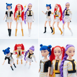 Súprava figúrok Demon Hunters K-pop Spievajúce Glamour 3ks 30 cm