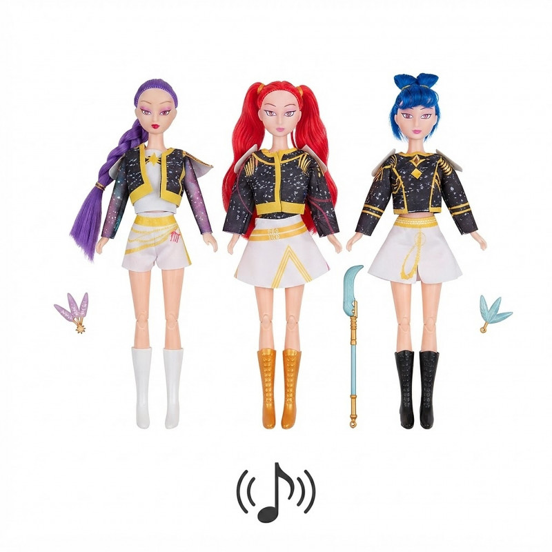 Sada spievajúcich figúrok Demon Hunters K-pop Melody 3 ks 30 cm
