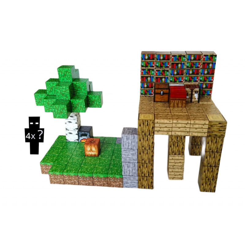 Magnetická stavebnica Minecraft Knižnica a magický strom 132ks Magnetická stavebnica Minecraft Knižnica a magický strom 132ks