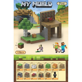 Magnetická stavebnica Minecraft Knižnica a magický strom 132ks