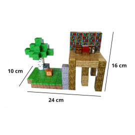 Magnetická stavebnica Minecraft Knižnica a magický strom 132ks