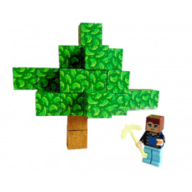 Magnetická stavebnica Minecraft Stromy a vodopád s postavičkou 101ks