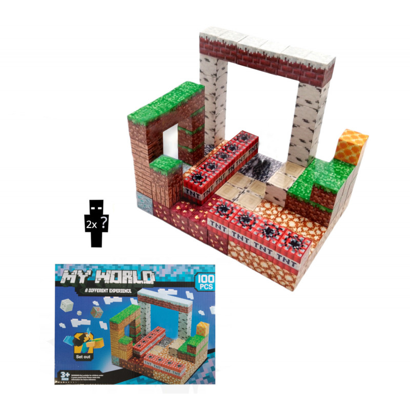 Magnetická stavebnica Minecraft TNT world 100ks