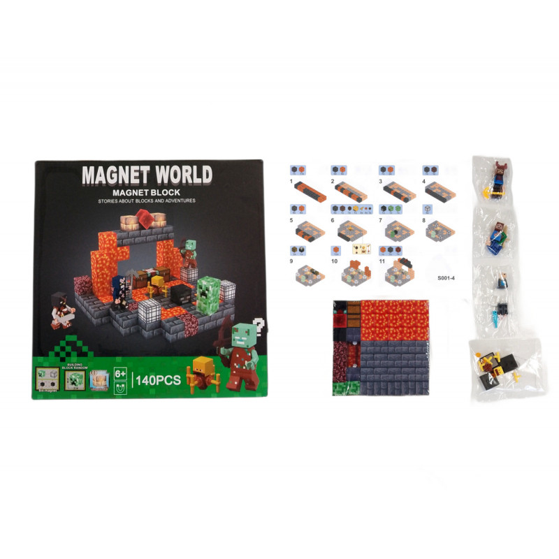 Magnetická stavebnica Minecraft Danger svietiaca 101ks Magnetická stavebnica Minecraft Danger svietiaca 101ks