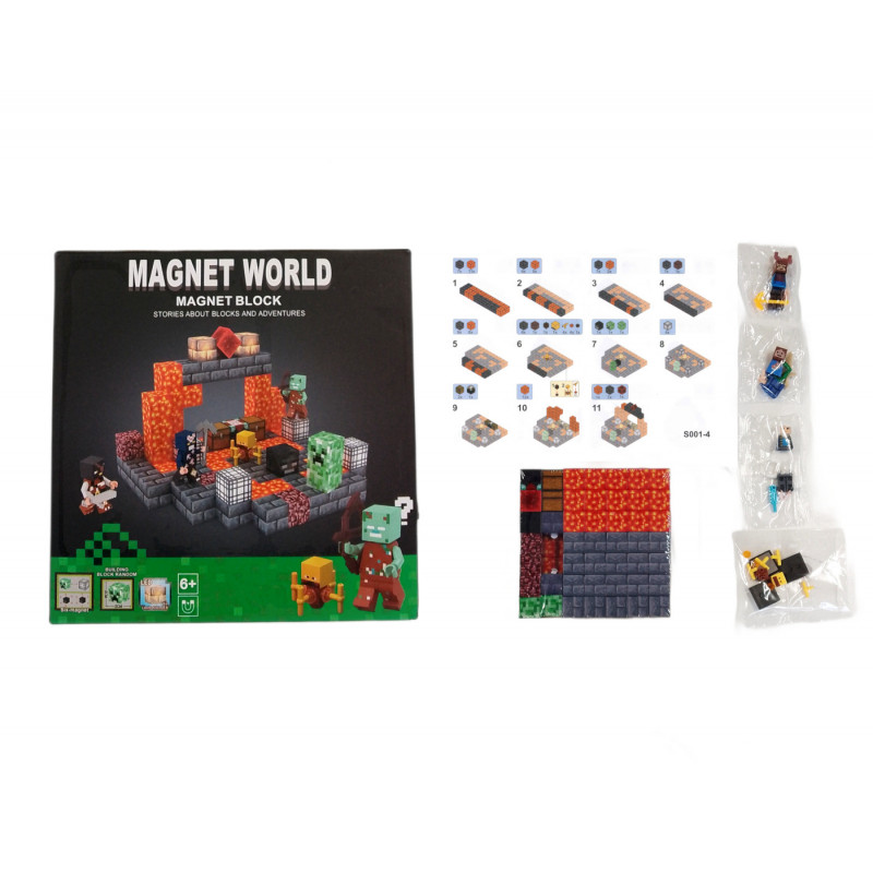 Magnetická stavebnica Minecraft Danger svietiaca 101ks