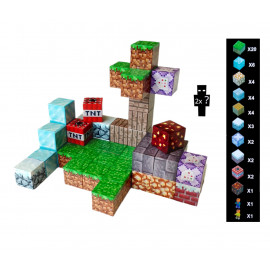 Magnetická stavebnica Minecraft Diamond world 50ks