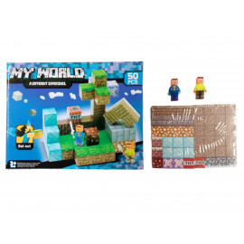 Magnetická stavebnica Minecraft Diamond world 50ks