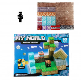 Magnetická stavebnica Minecraft Diamond world 50ks