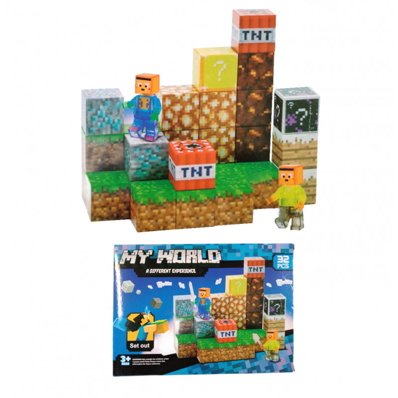 Magnetická stavebnica Minecraft TNT Creative world 32ks