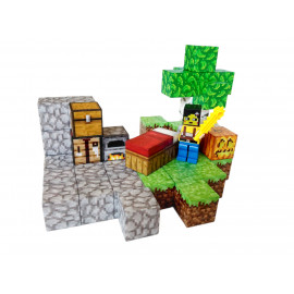 Magnetická stavebnica Minecraft Úkryt s posteľou, pecou a truhlou 51ks