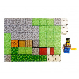 Magnetická stavebnica Minecraft Úkryt s posteľou, pecou a truhlou 51ks