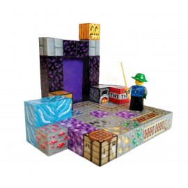 Magnetická stavebnica Minecraft Portál a TNT s postavičkou 51ks