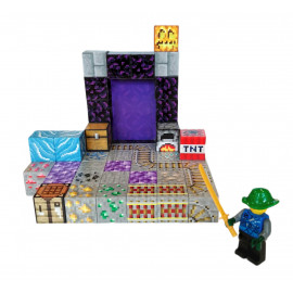 Magnetická stavebnica Minecraft Portál a TNT s postavičkou 51ks