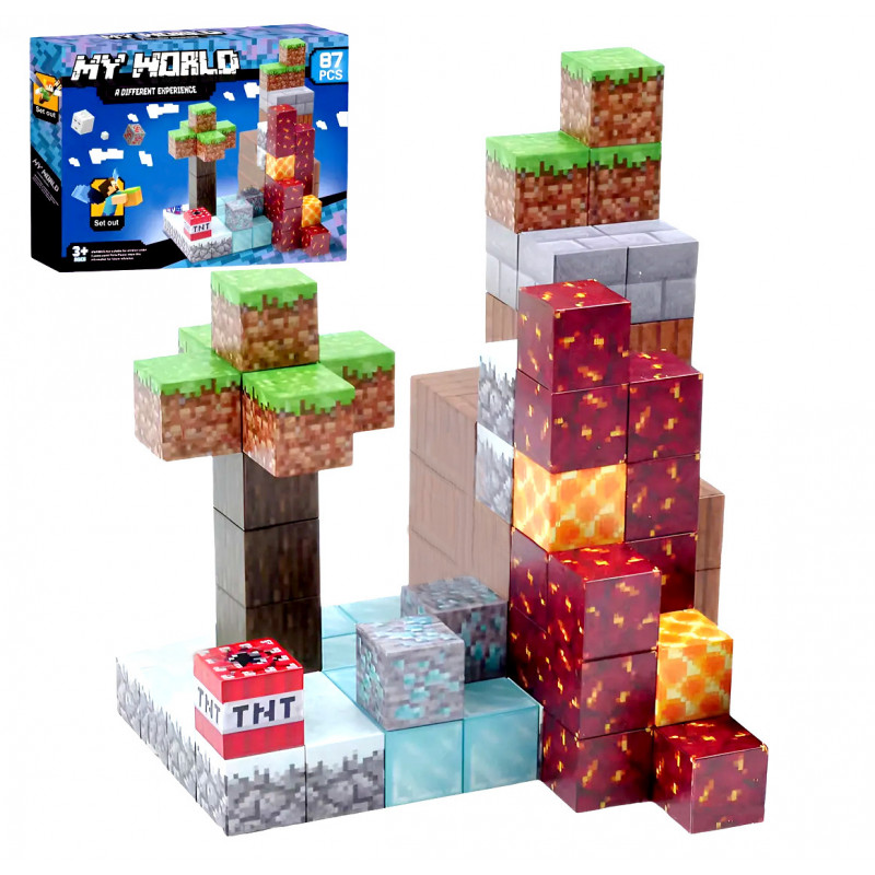 Magnetická stavebnica Minecraft Diamond Lava TNT 87ks