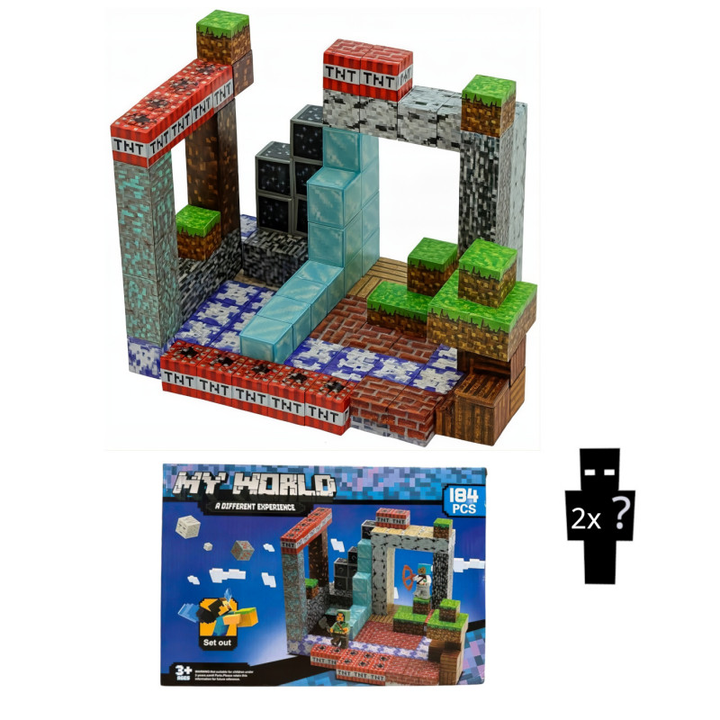 Minecraft Magnetická stavebnica XL Diamond TNT Redstone 184ks
