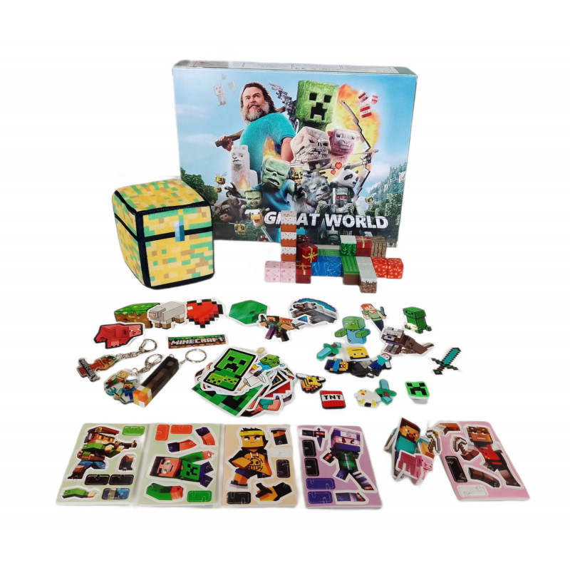 Magnetická stavebnica Minecraft 30ks - Darčeková sada 7v1