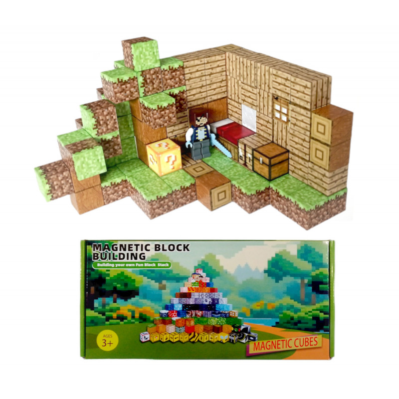 Magnetická stavebnica Minecraft Special Lucky block s postavičkou 101ks
