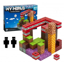 Magnetická stavebnica Minecraft TNT Amethyst Lava building expresion 120ks