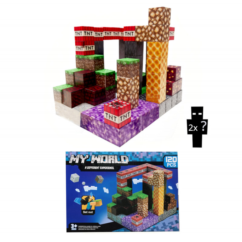 Magnetická stavebnica Minecraft TNT Amethyst Lava building expresion 120ks