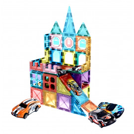Magnetická 3D stavebnica Cars 66ks s autíčkami