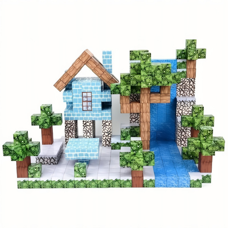 Magnetická stavebnica Minecraft Waterfall nature 100ks