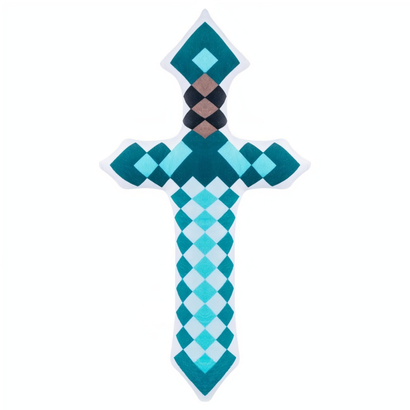 Plyšový vankúš Minecraft diamantový meč 60cm