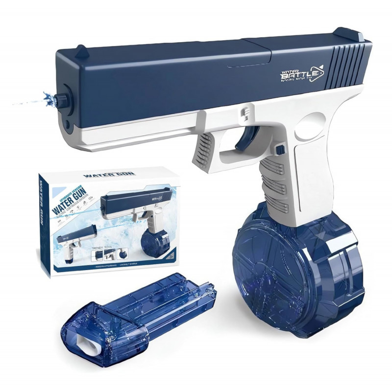 Automatická vodná pištoľ Glock so zásobníkmi modrá