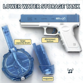 Automatická vodná pištoľ Glock so zásobníkmi modrá