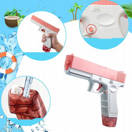 Automatická vodná pištoľ Splash so zásobníkmi ružová