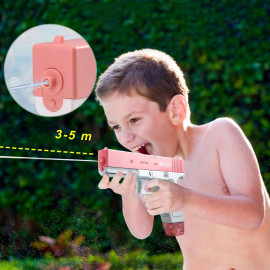Automatická vodná pištoľ Splash so zásobníkmi ružová