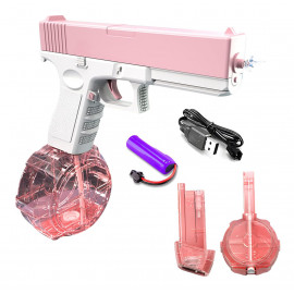 Automatická vodná pištoľ Spray so zásobníkmi ružová