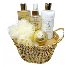 Luxusný darčekový kôš pre ženy Gold relax 6v1