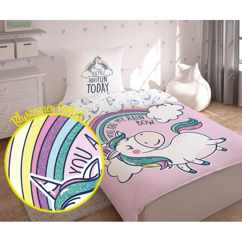 Detské obliečky Unicorn s dúhou 140x200 cm Detské obliečky Unicorn s dúhou 140x200 cm