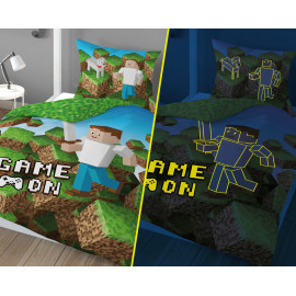 Detské svietiaci obliečky Minecraft 140x200 cm